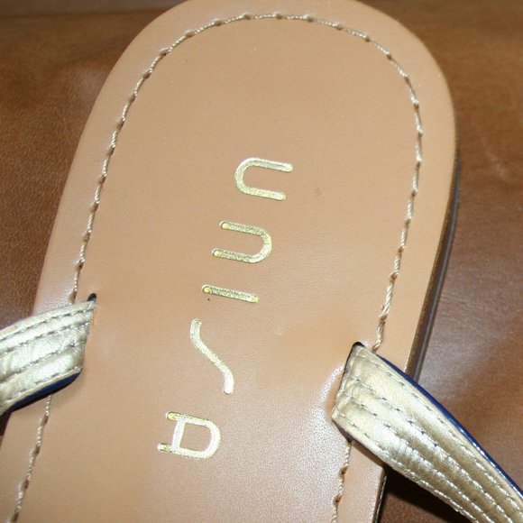 Unisa Thong Sandals, Size 9 1/2. Blue Strap, Embellished with Stones - Picture 3 of 11